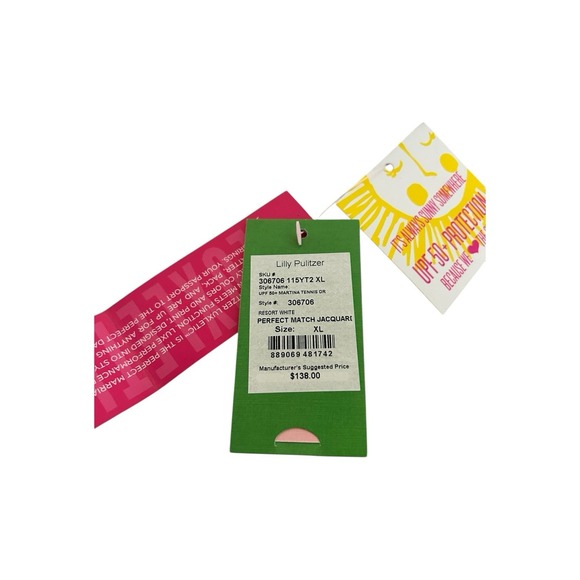 Lilly Pulitzer Delphina Tennis Dress Perfect Match Jacquard Resort White XL NWT - Picture 4 of 12